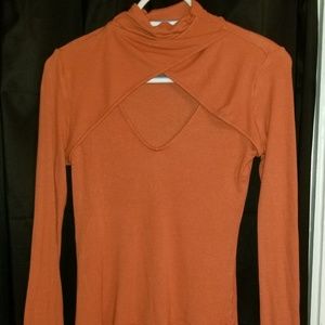 Venus Cut Out Mock Neck Blouse